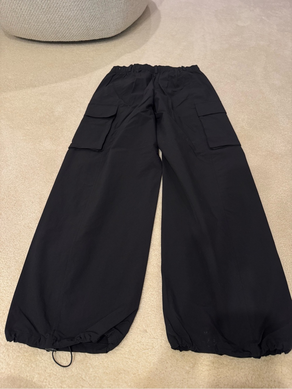 CALLA Black Elastic Waist Cargo Pants - Small